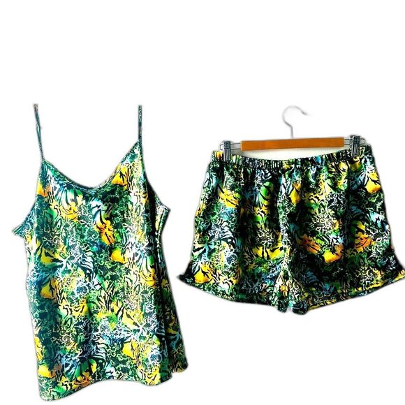 NWOT Emme Jordan Floral Print Women's 3 piece Sleepwear Set Sz 2X - Picture 2 of 3